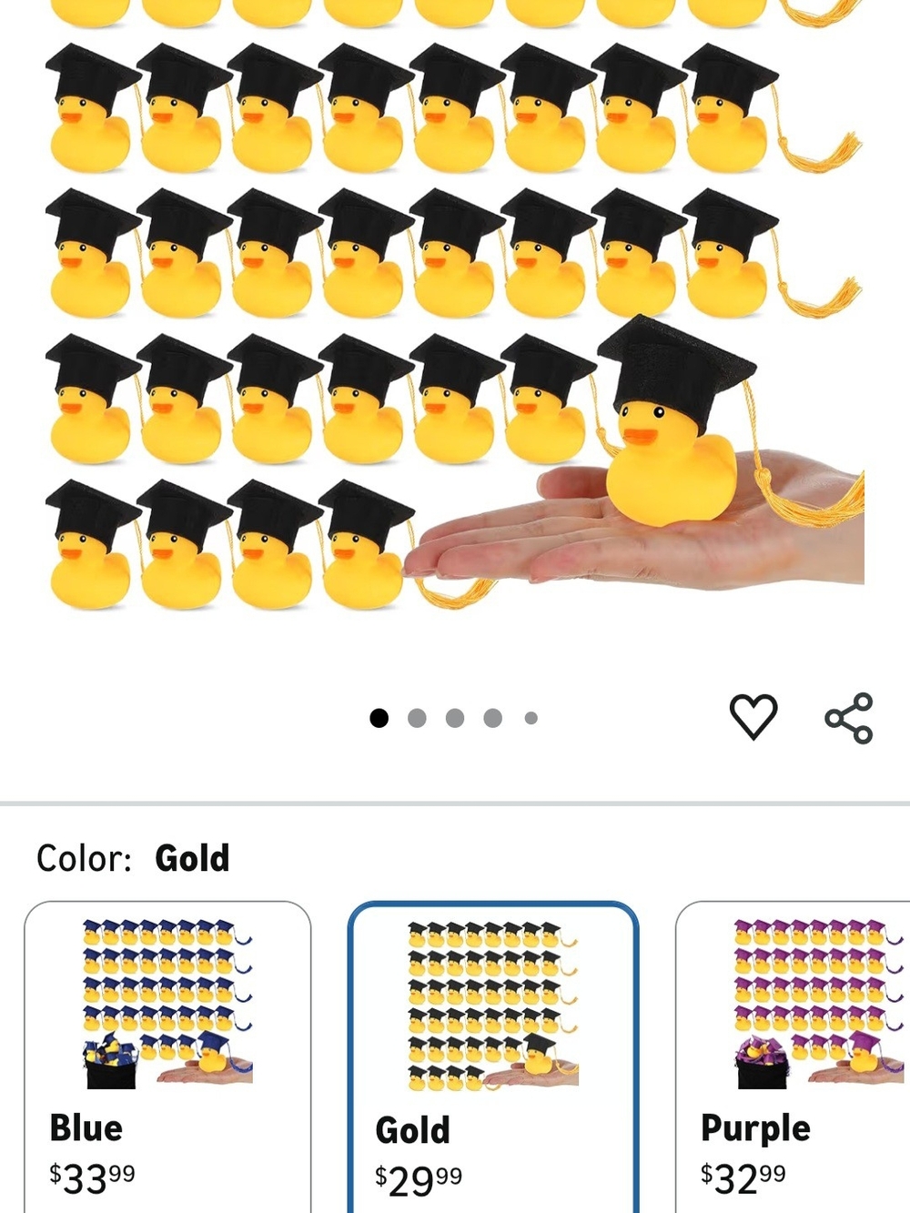 Graduation Rubber Duck Favors with Tassels - Yellow & Black